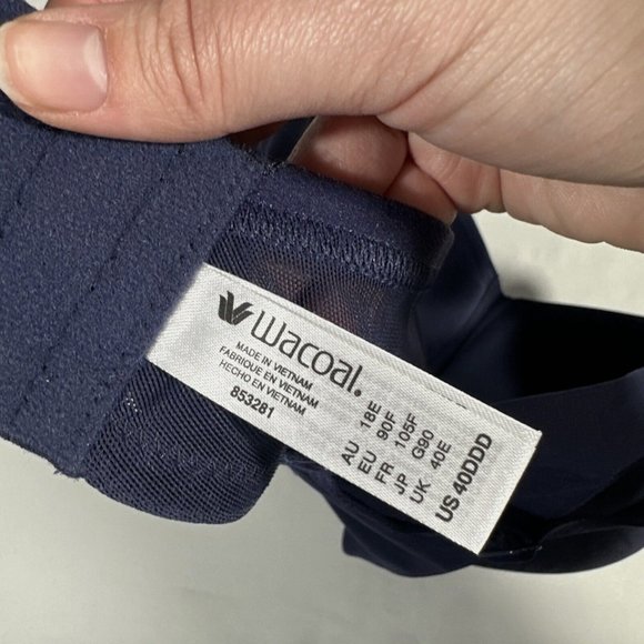 NWT Wacoal [ 40DDD US] Ultimate Side Smoother‎ Underwire T-Shirt Bra Blue #6279 - Picture 10 of 11